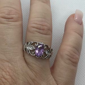 Sterling silver amethyst ring size 8